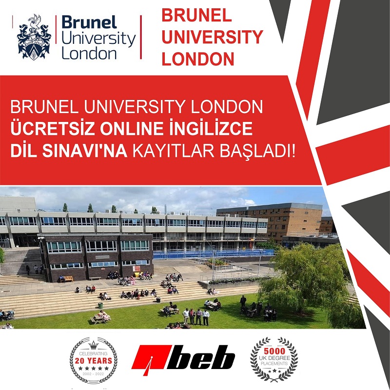 Londra'nın önde gelen üniversitelerinden Brunel University London'ın tepeden kampüs görüntüsü ve kampüsteki öğrenciler ile akademisyenler