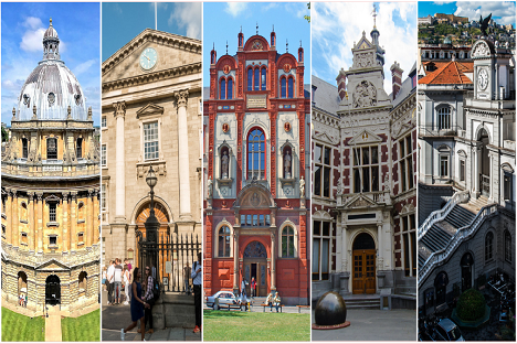 Birleşik Krallık, İrlanda, Almanya, Hollanda ve İtalya'nın önde gelen Üniversitelerine ait kampüs görselleri