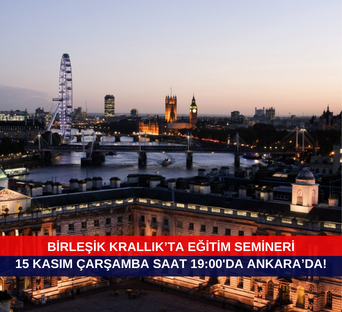İngiltere'nin önde gelen 10 Üniversitesinin katılım göstereceği ve Ankara'da BEB tarafından düzenlenecek Birleşik Krallık'ta Eğitim Semineri'nin tanıtım görseli